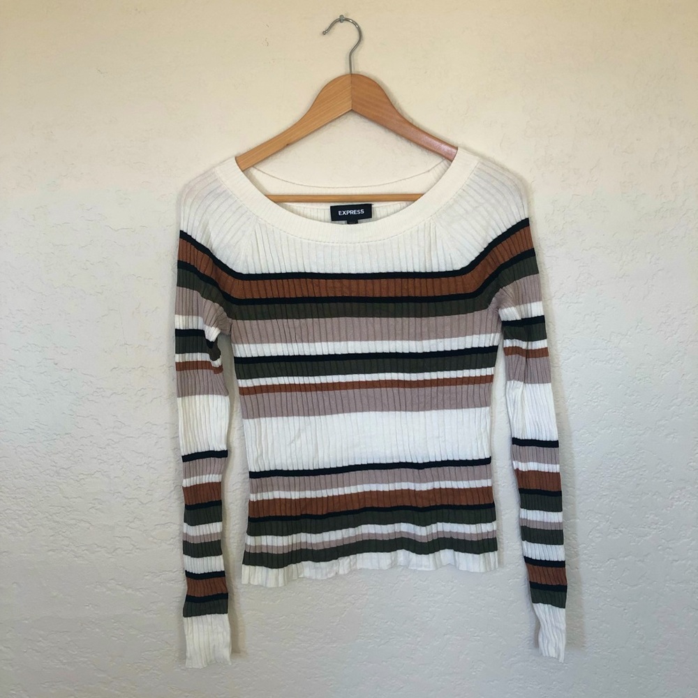Express striped crew neck sweater - small